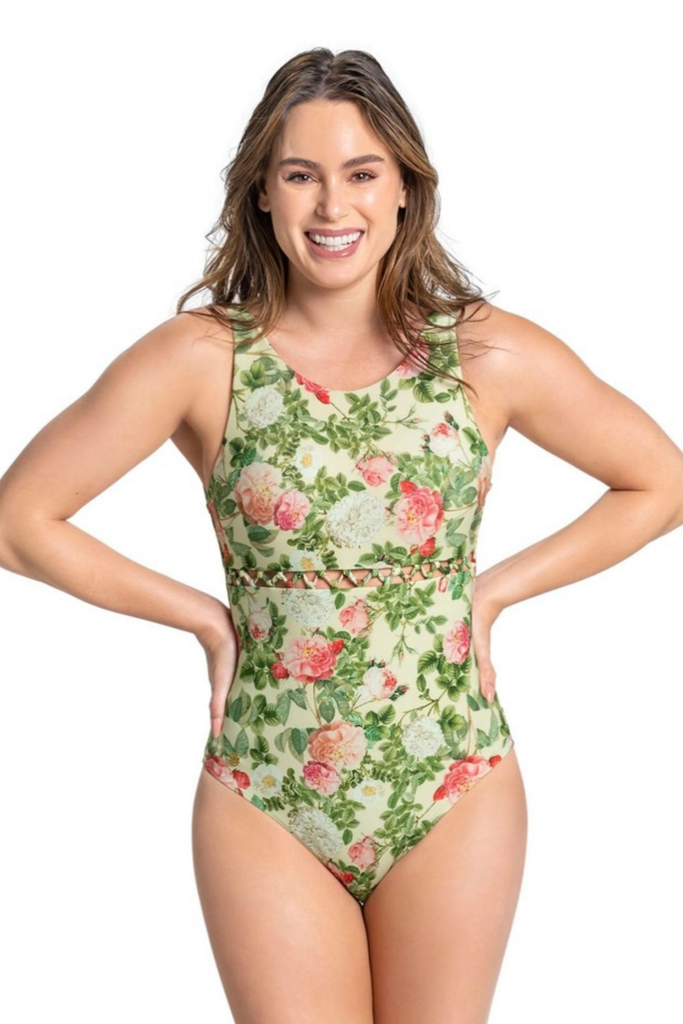 Leonisa One-Piece Swimsuit with Firm Tummy and Back Compression