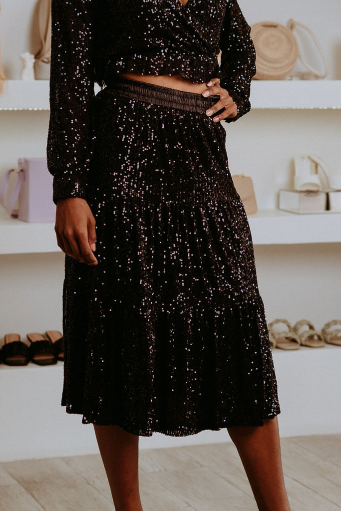 Ashanti Sequin Midi Skirt